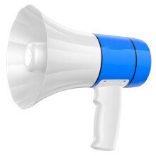 Speaker Megaphone Handheld Bullhorn With Siren Recording Blue