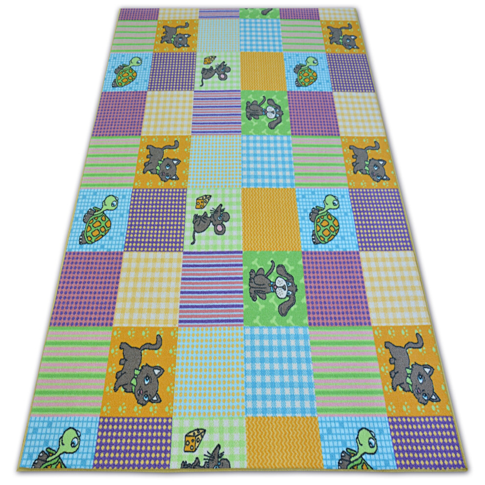 Fitted Carpet For Kids Pets 100X250 Cm Multicoloured Rugsx