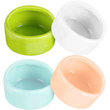 4Pcs Sturdy Ceramic Hamster Food Bowl Small Pet Dish for Cage Use
