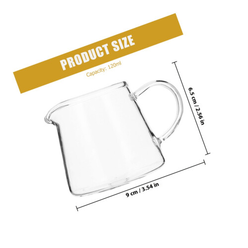Transparent Glass Milk Pitcher For Coffee Cup Home Use 1set 1