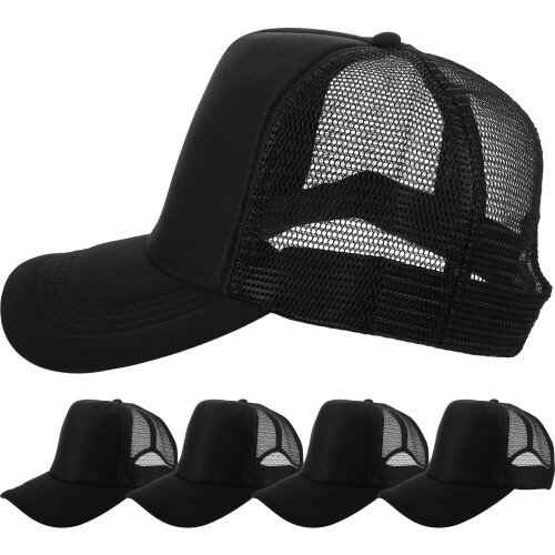 5Pz Sportivi Mesh Baseball Neri Leggeri Per Uso