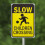 Traffic Warning Sign Assorted Color Metal 1 Set 4