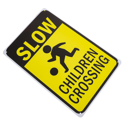 Traffic Warning Sign Assorted Color Metal 1 Set