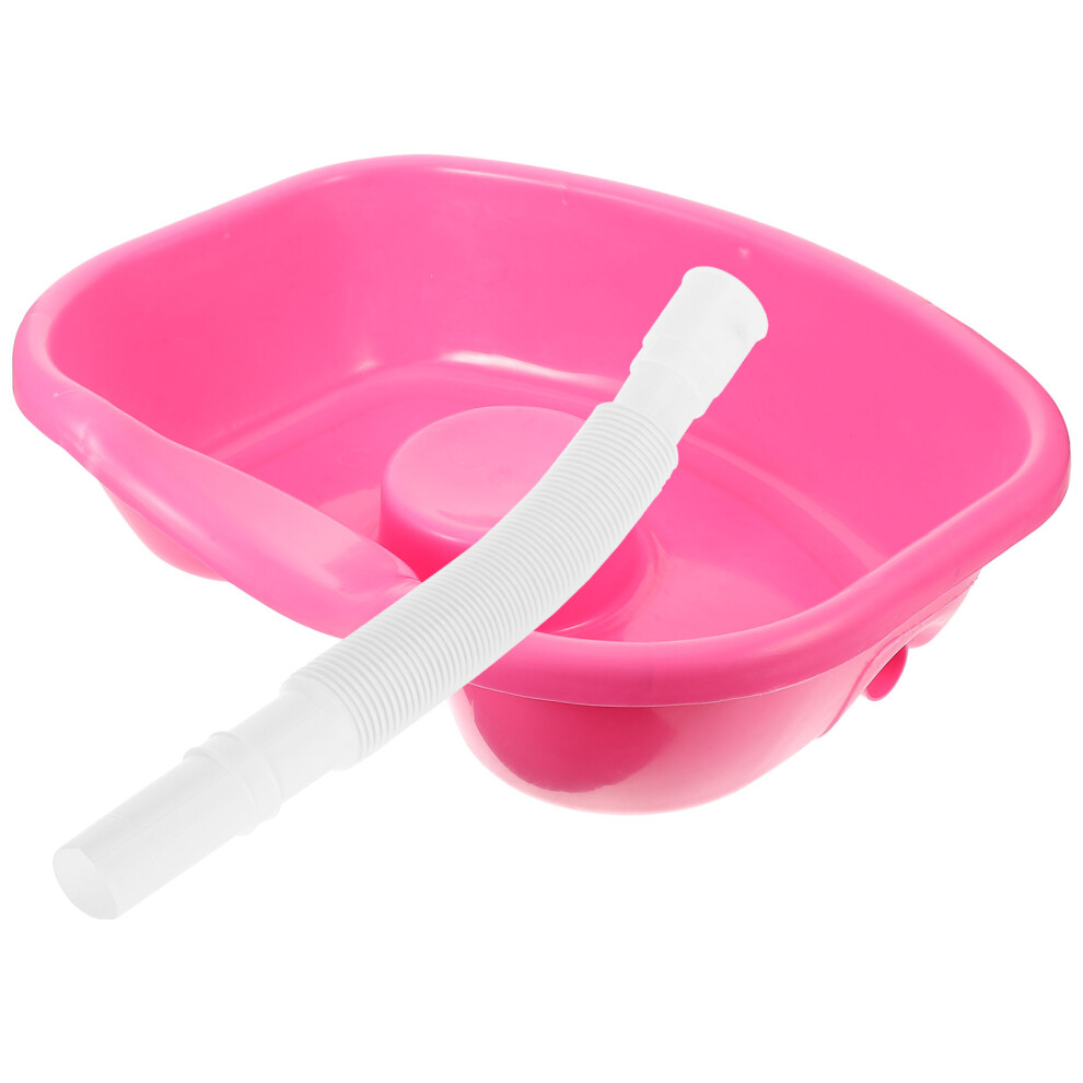 Aboofan Washing Hair Basin For Patient Care Rosy Plastic 1Pack