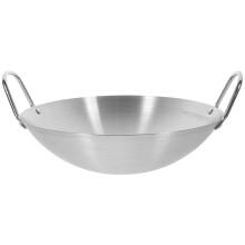 stainless steel round bottom wok large capacity fry and saute pan