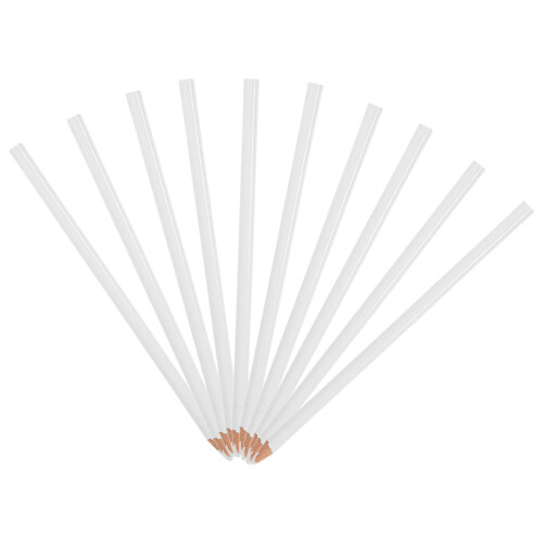 Wood Drawing Pencils White 10pcs 6.9in