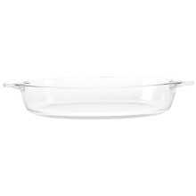 Glass Deep Pie Plate With Handles For Baking And Roasting