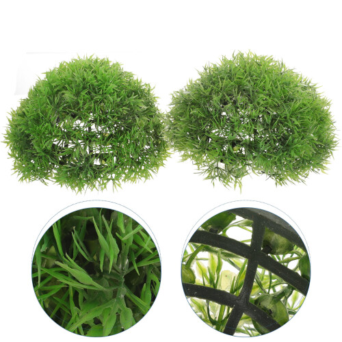 Outdoor Decor Artificial Grass Balls Green 2pcs 1