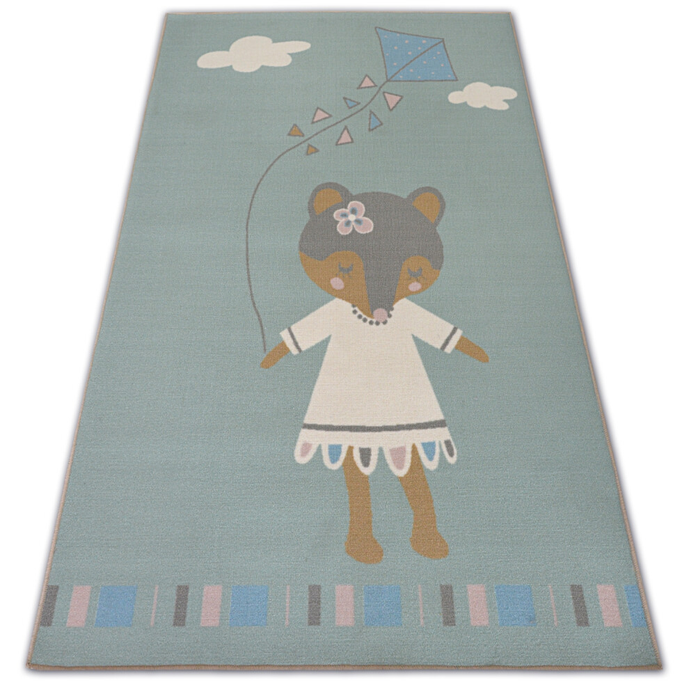 Rugsx Carpet For Kids Loko Mouse Green Anti-Slip 120X170 Cm