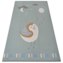 Carpet for kids LOKO Bird green anti-slip 160x220 cm