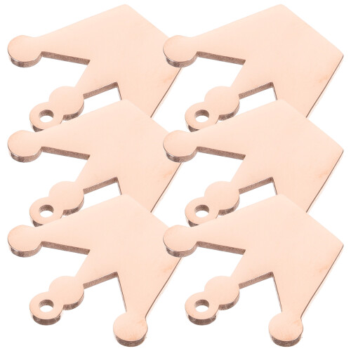 6 plaquetas brancas coroa, identificação e cão, metal