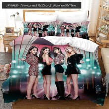 (135x200cm)Blackpink-meisjessgroep leden 3D-geprint beddengoedset dekbedovertrek kussenhoes