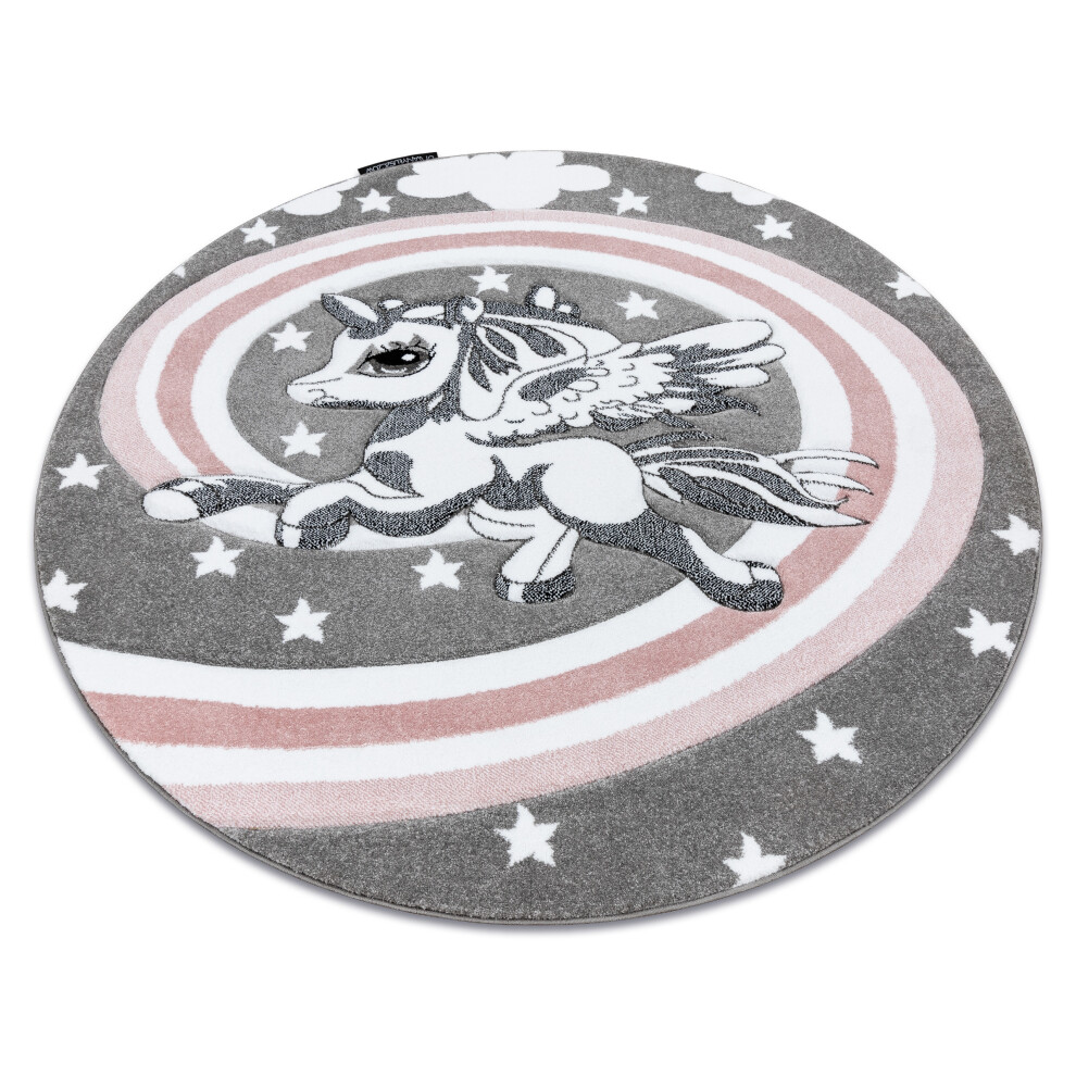 Carpet Petit Pony Circle Circle 140 Cm Grey Rugsx