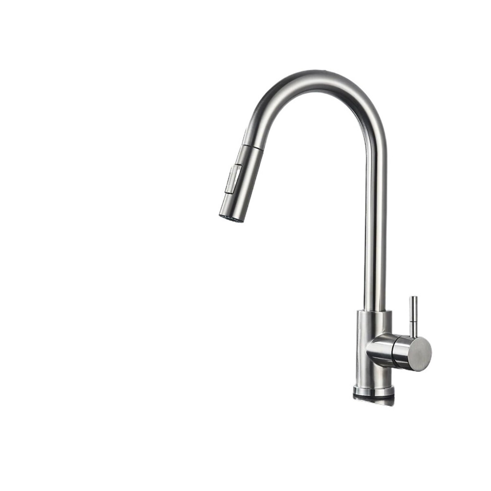 Modern Black Kitchen Faucet Dual Function, Single Handle Pullout, Hot And Cold, Countertop Install Nickel Finish 9393856891320