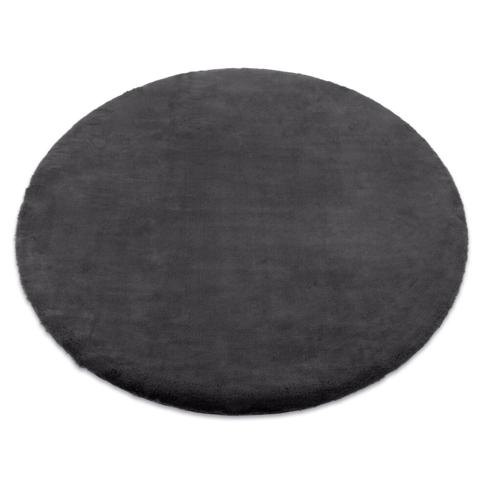 Rugsx Carpet Bunny Circle Grey Imitation Of Rabbit Fur Circle 160 Cm