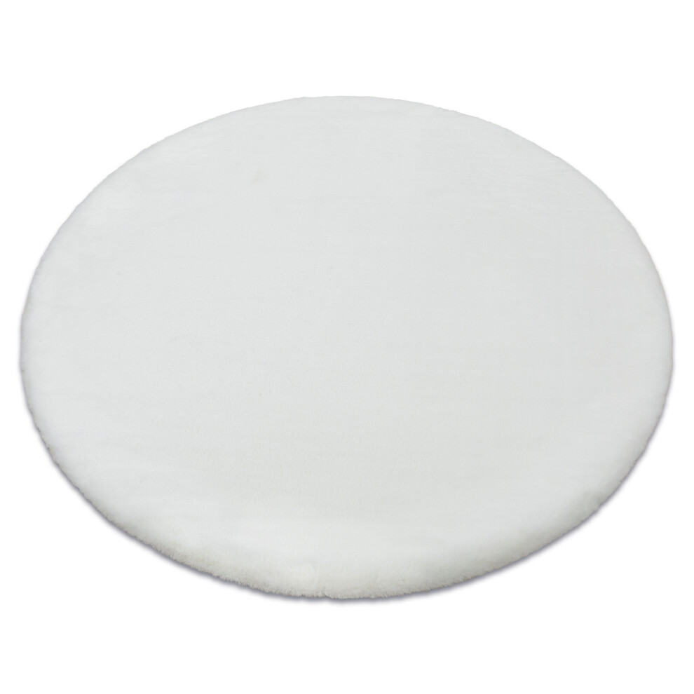 Carpet Bunny Circle Imitation Of Rabbit Fur Circle 80 Cm White Rugsx