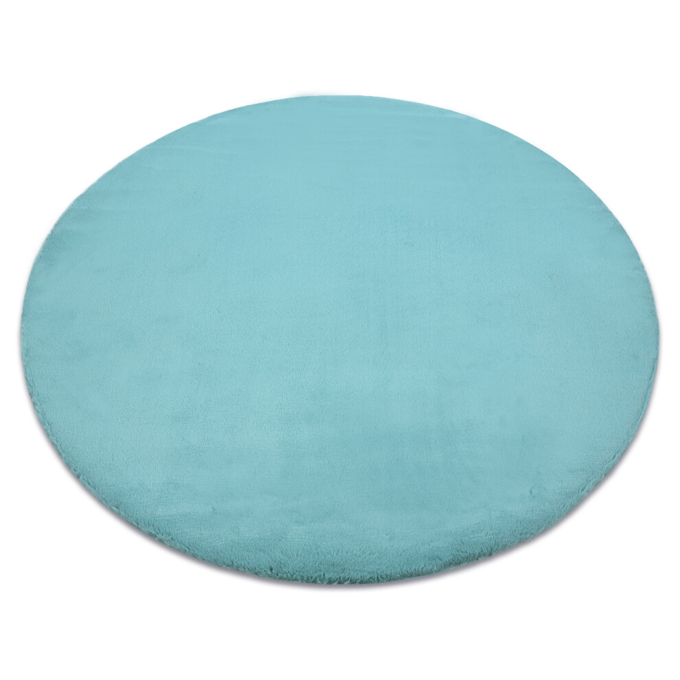 Rugsx Carpet Bunny Circle Aqua Blue Imitation Of Rabbit Fur Circle 120 Cm