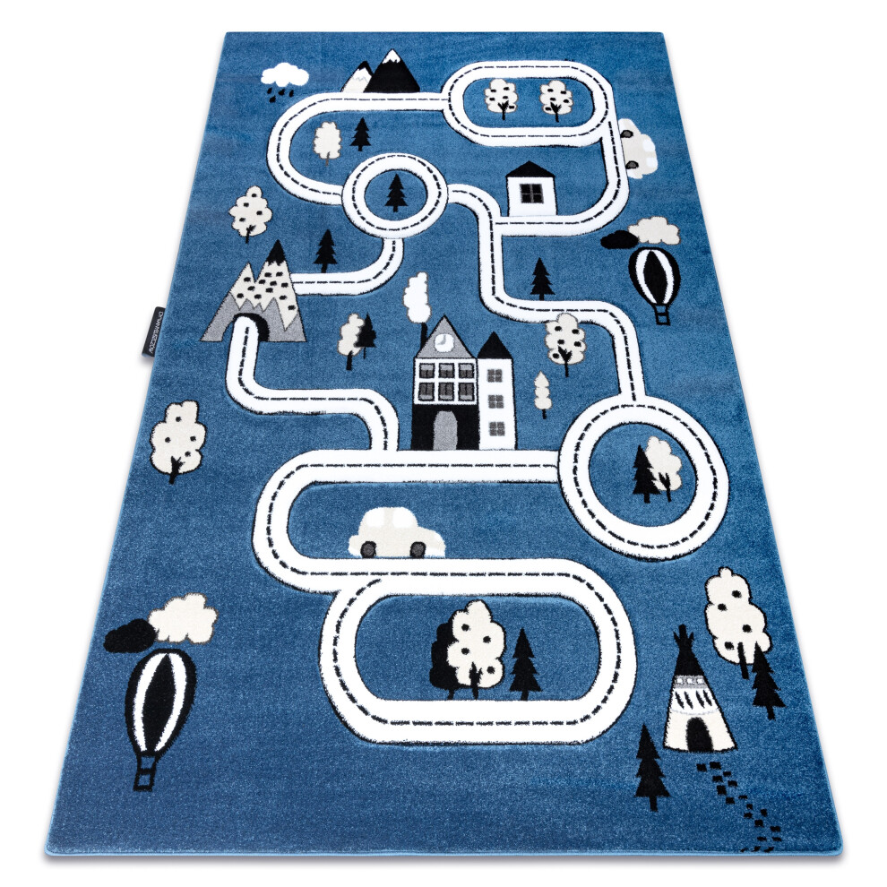 Carpet Petit Town Streets 80X150 Cm Blue Rugsx