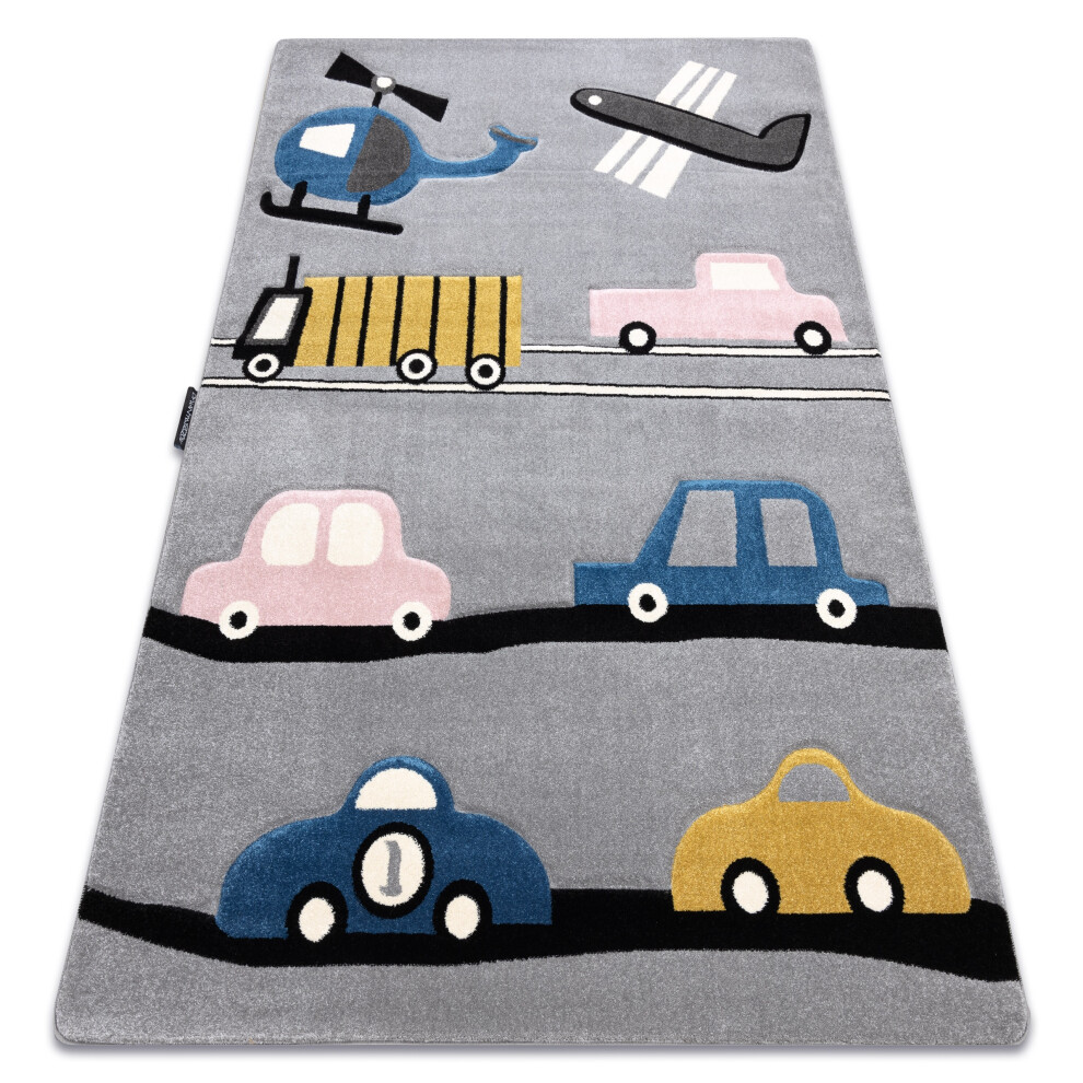 Carpet Petit Toys Cars 120X170 Cm Grey Rugsx