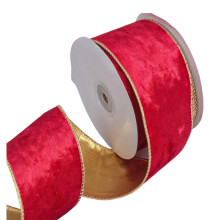 (A) Red Wired Ribbon For Christmas Wreath And Gift Wrapping Craft 9m10