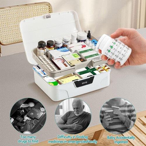 (A) Lock Box High Capacity Storage Box With Combination Code Lockable 2