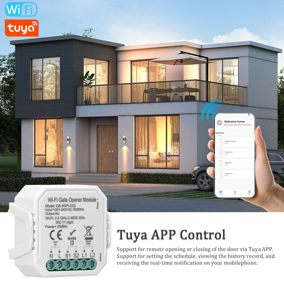 Voice-Controlled Wifi Garage Opener Remote Access & Timer Functionality 9331351530993