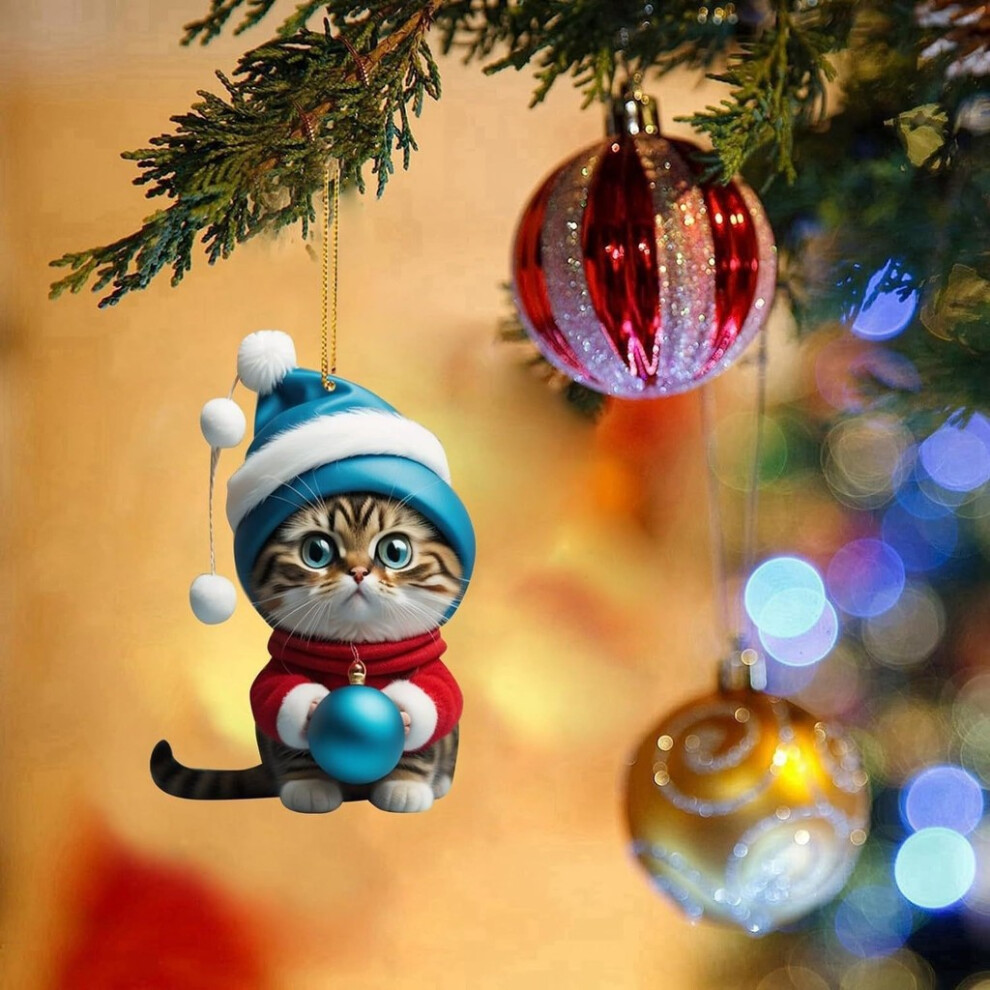 (2) Cartoon Cute Gift With Cat Pattern Acrylic Pendant Decoration Christmas For-image-OPC-PKP2XCN-NEW