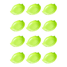 12pcs leaf shape fruit trays green food serving storage plates