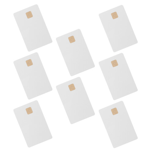 8Pcs White Blank PVC Cards with Chip for Hotel and Access Control Use