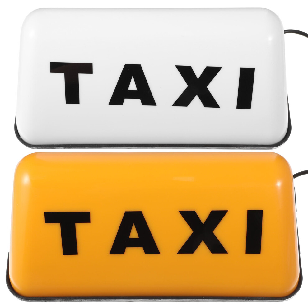 2Pcs Bright Taxi Roof Car Use Retro Taxi Sign Abs+Cob Material Light 3253498843315