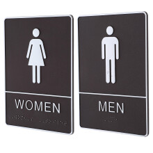 1Paar Braille Toilettenschild Aus Robustem Acryl Selbstklebend