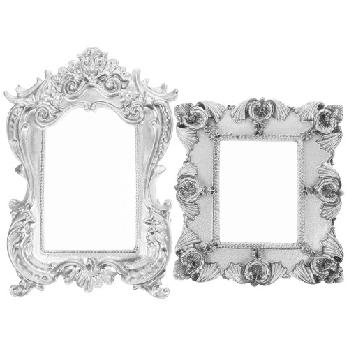 2 Pcs Mini Photo Frame Props Tiny Gold Frames Miniatures Picture