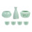 1Set Durable Green Ceramic Sake Serving Cups with Warmer for Home Bars 1