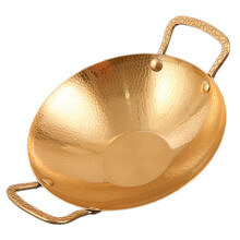 double handle wok stainless steel pot for household and camping use