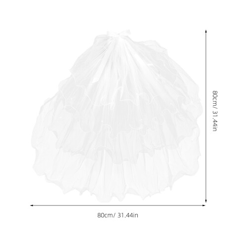 Bow Veil Wedding Multi-Layer White 1set 1