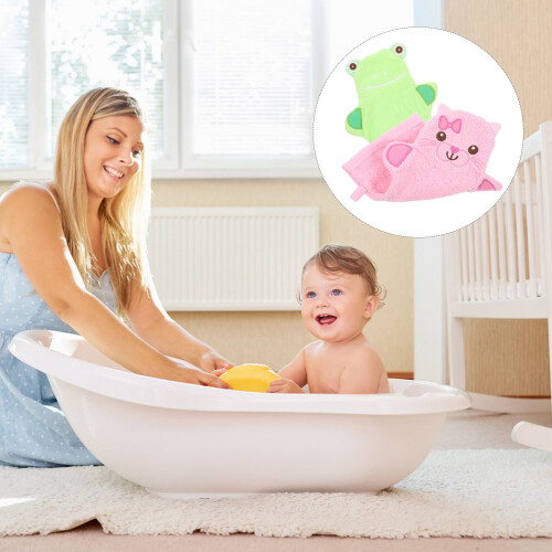 2pcs Multi-Function Shower Gloves Baby Scrubbing Mitts 1