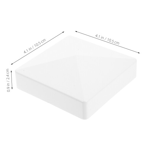 4pcs White Post Caps Weatherproof Plastic Deck Post Covers 1