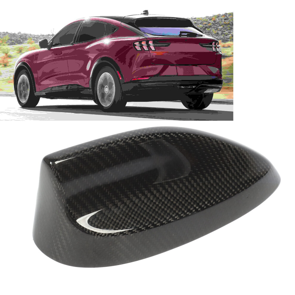 Glossy Carbon Fiber Shark Fin Antenna Cover For Mustang MachâE 2021+ 7601351532139