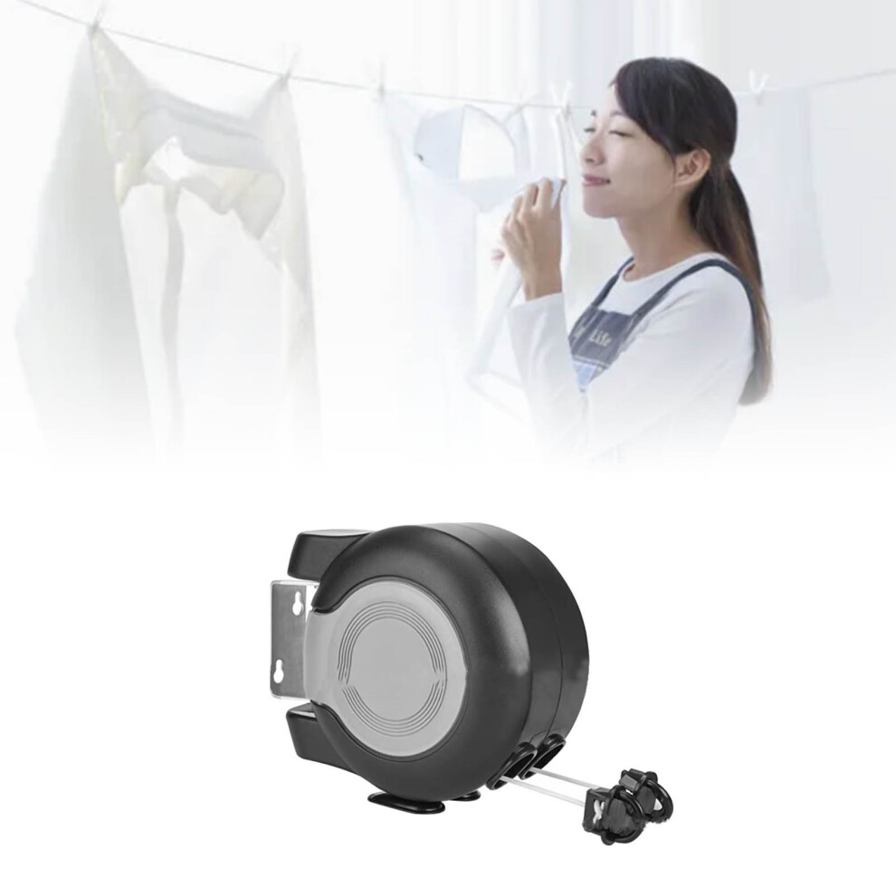 Heavy Duty Retractable Clothesline 30M Indoor Outdoor Black/Gray