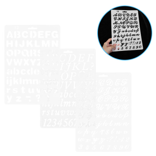 3 Pcs Large Number Stencils Account Template Student 1