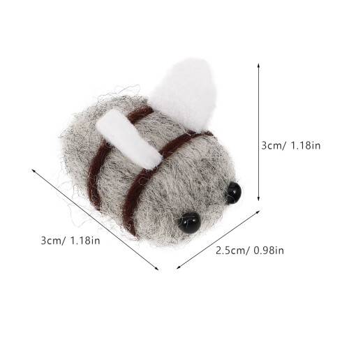 Bee Craft Decoration Wool Felt Grey 10pack 1