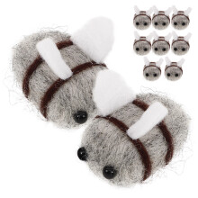 Bee Craft Decoration Wool Felt Grey 10pack