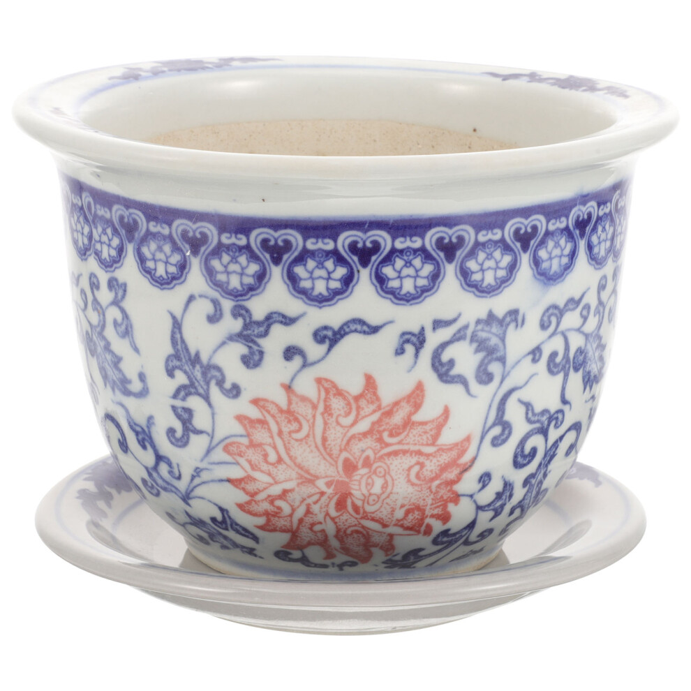 1 Set Ceramic Plant Pot with Saucer Gardening Planter-image-OPC-PKP5NJX-NEW