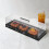 rectangular acrylic cake tray with lid marble pattern dessert holder 3