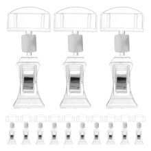 15pcs Clear Sign Display Clips Rotatable Price Rack for Retail