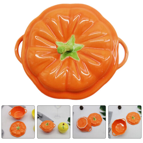 1Pc Ceramic Storage Jar Orange Candy Container Food Storage 2