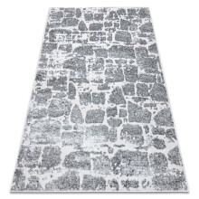 Modern MEFE carpet 6184 Paving brick - structural two levels of fleece dark grey 180x270 cm
