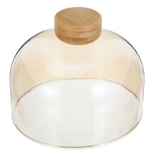 Covered Wood Cake Stand with Glass Lid for Wedding Dessert Display