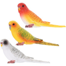 3pcs artificial parakeet figurines for garden and bird decoration
