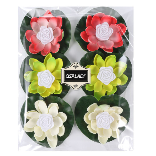 osaladi 6pcs floating lotus light for pool with batteries white